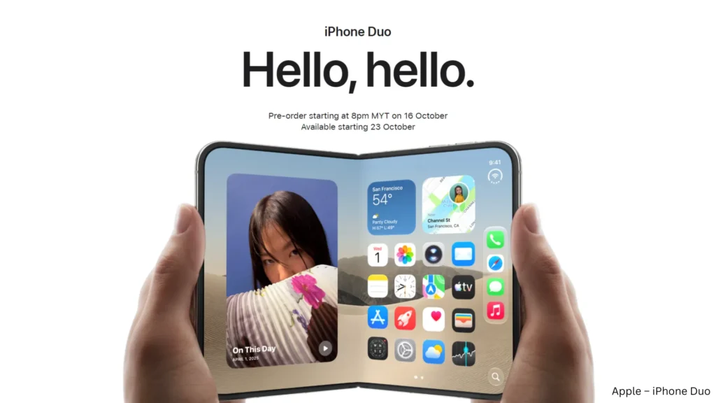 iPhone Duo boleh lipat Apple dengan skrin dalaman terbuka